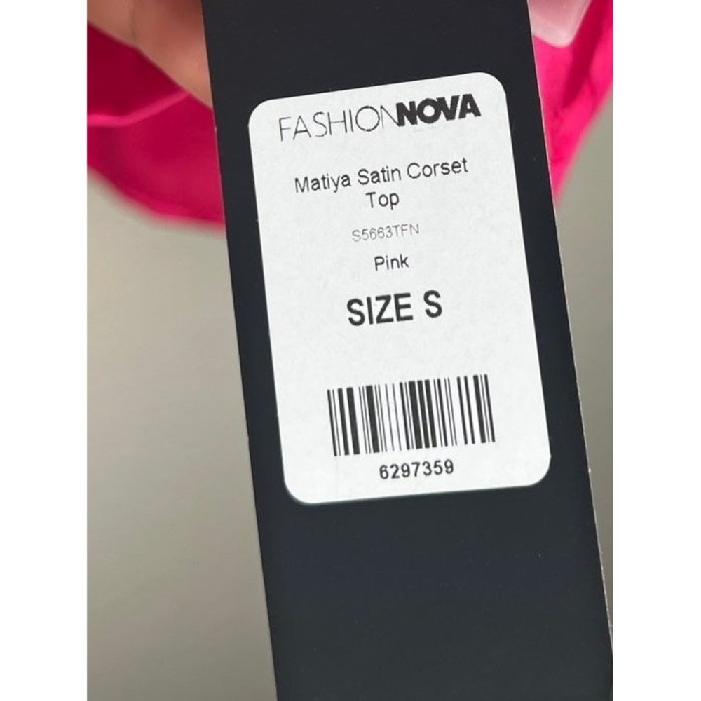 Fashionnova Mayita Satin Corset Top Hot Pink Sz S Feminine Party Romantic NWT - Picture 3 of 4